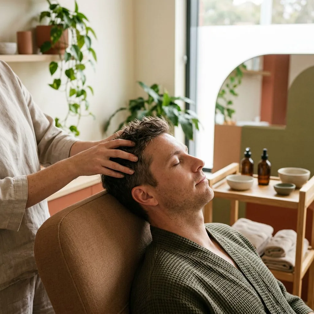 A scalp massage to relax and stimulate circulation