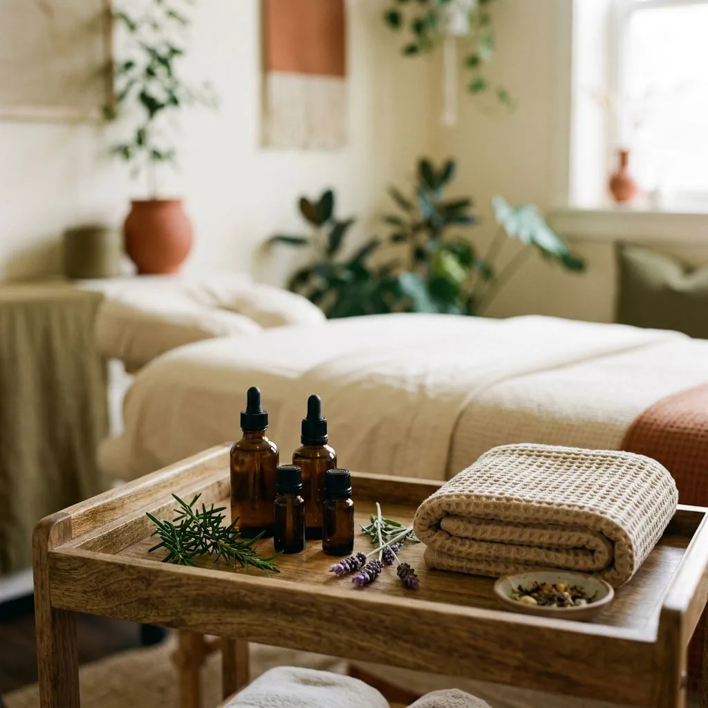Essential oils for an aromatic, relaxing scalp therapy